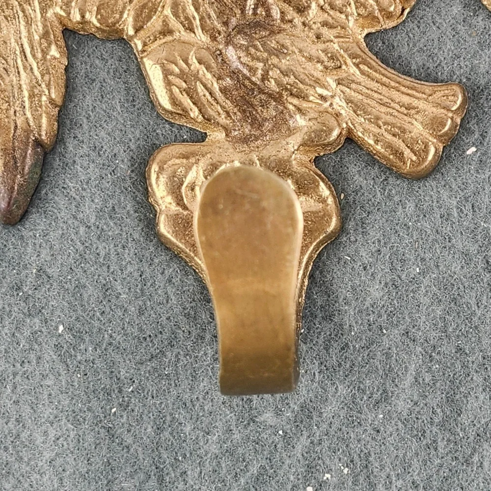 Vintage Solid Brass Eagle Wall Mount Coat Hat Hook Detailed Finish